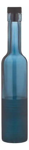 Aceitera Vinagrera Botella Vidrio 250ml C/ Tapa Azul Cobalto