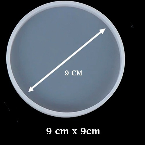 Imagen 5 de 8 de Molde Silicona Bandeja Posavasos Liso Circular Resina 9cm