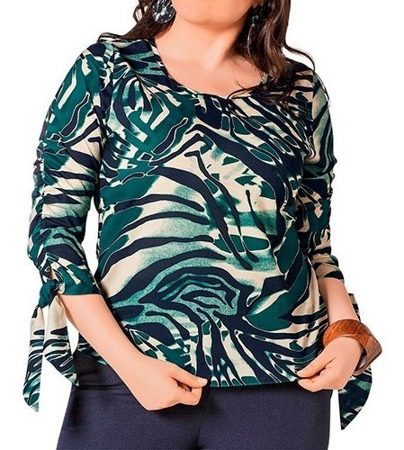 Blusa Casual Dama Gvd P-20 Azul-verde 36-42 091-418 T4*