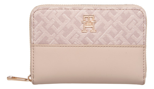 Cartera De Mujer Con Cremallera Color Beige Tommy Hilfiger