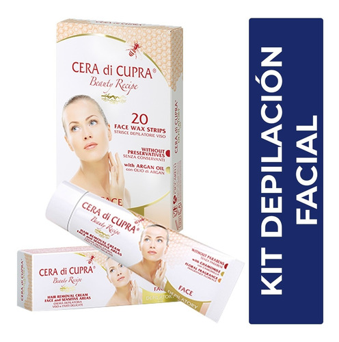 Kit Depilacion Facial Crema Y Bandas Depiladoras Cera