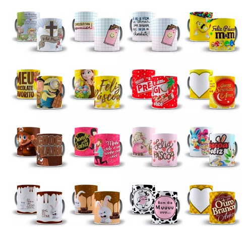 Artes Páscoa Canecas 1000 Estampas Sublimação