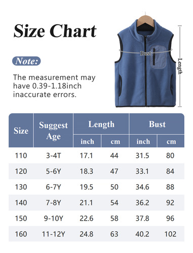 Chaqueta Sin Mangas Chaleco Polar Con Cremallera Niños