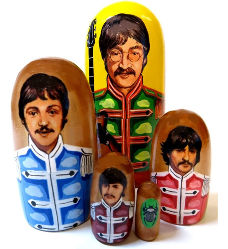 Muñecas Matrioska The Beatles, Set De 5 Piezas