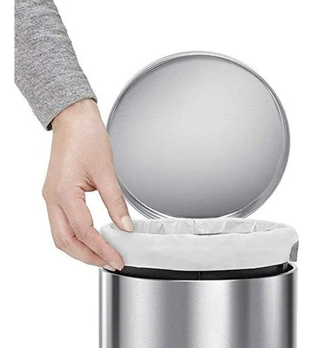 Imagen 8 de 10 de Tacho Basura Cesto Residuos 12 Litros Pedal Acero Inoxidable