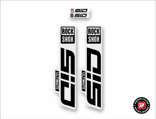 Rock Shox Sticker Calca Sid Calcomania Gris Negra