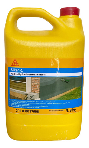 Sika-1, Garrafa De 3,8 Kgs