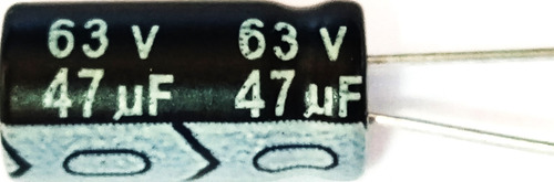 Capacitor Eletrolítico 47uf X 63v 105°c Kit Com 20 Peças