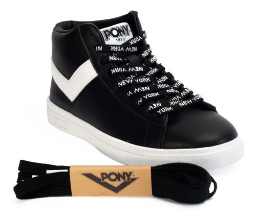 Tenis Pony Top Star Hi Soot Dama Action Leather