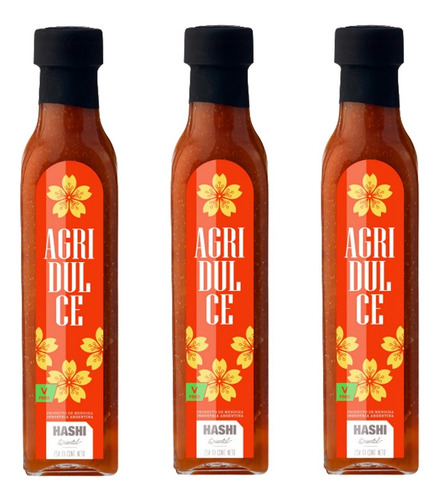 Combo X3 Salsa Agridulce Hashi 250ml Apto Vegano