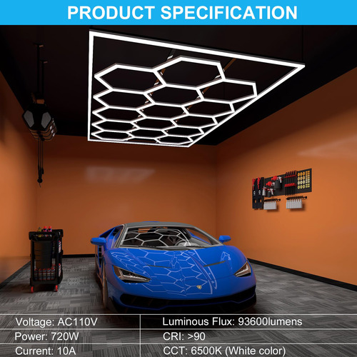Luz De Garaje Hexagonal 720w 93600 Lúmenes 6500k