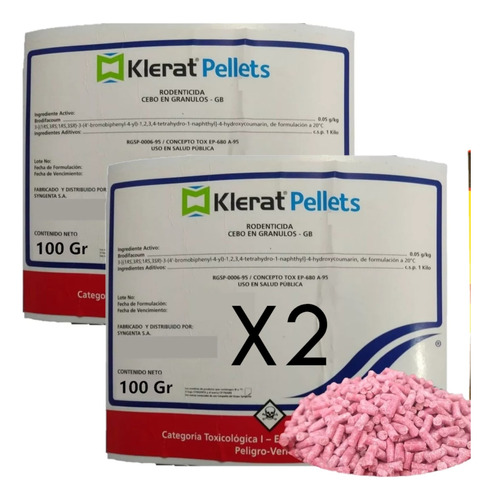 Ratas Klerat Pellets 100gr X2 