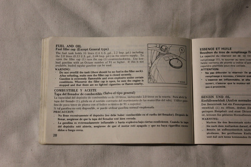 Honda Cg 110 Y 125 1980 Manual Del Propietario (Usado)