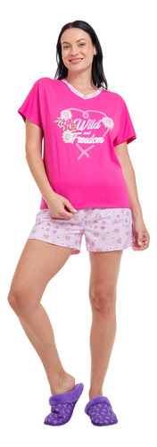 Pijama Posicional Estampado Fucsia Mujer Fashion's Park