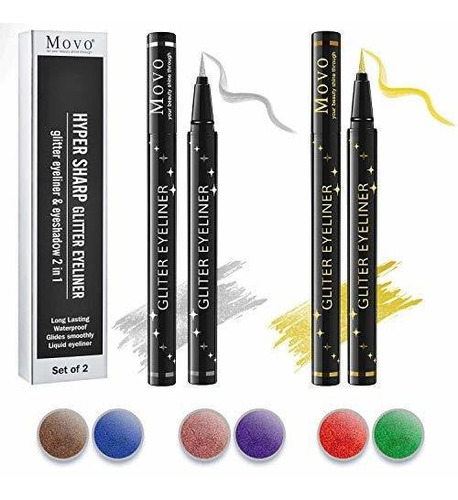 Movo Gold And Silver Liquid Eyeliner & Eyeshadow Set 2 En 1 