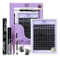Comprar Kit de Extensiones De Pestañas Kit B&Q 156pcs B19 Bq Lash Clásicas Y Gruesas Pestañas Tupidas 8-18mm Negro