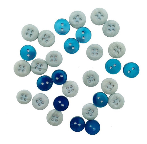 Pack De 30 Botones Circulares Azules Y Grises