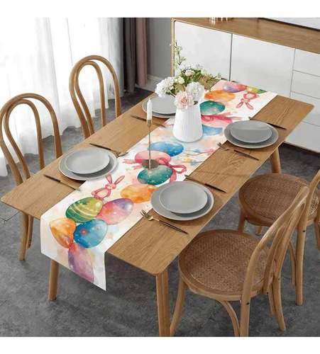 Mesa Con Estampado De Pascua, Bandera De Mesa, Decoración Pa