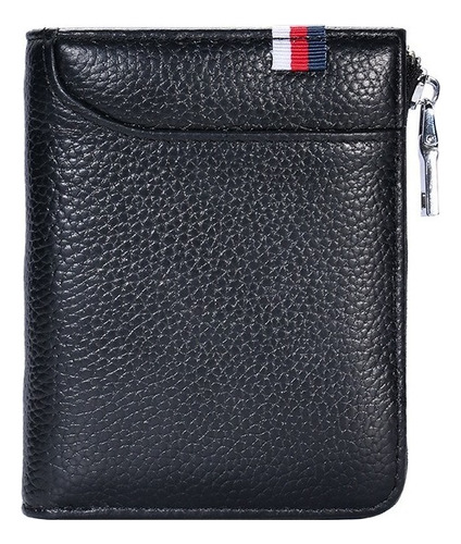 Billetera Rfid Hombre Cuero Genuino Color Negro