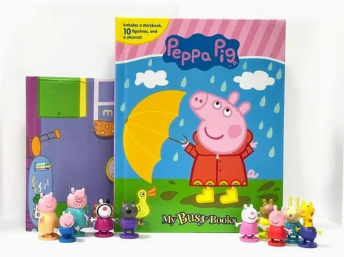 Libro Peppa Pig Diverti-libros / Incluye 10 Figuras Y Tapete