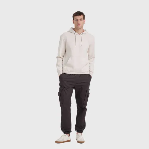 Polerón Hombre Hoodie Básico Beige Fashion's Park