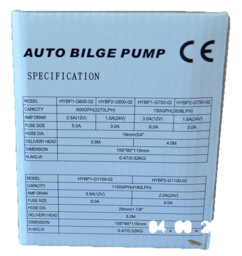 Bomba De Achique 12v 1100gph Automática Nautica Riego Rodant