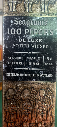 Antigo Whisky 100 Pipers Anos 70