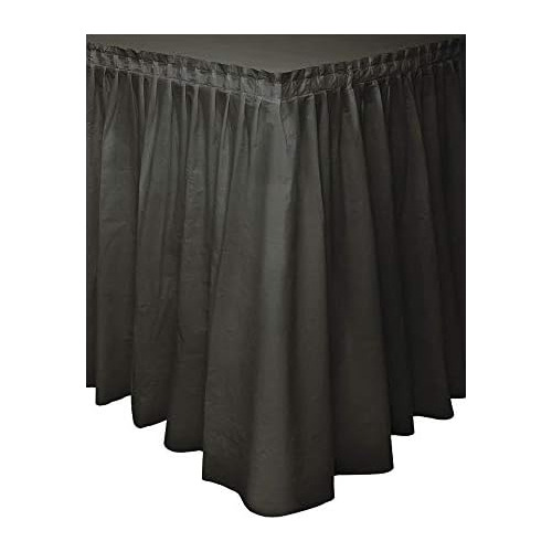 Industries Midnight Black Plastic Table Skirt, 14' X 29...