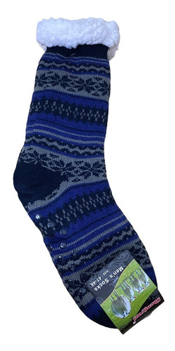 Imagen 4 de 9 de Pantufla Medias C/ Corderito Hombre Antideslizante Invierno