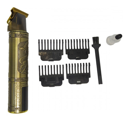 Máquina De Cortar Cabelo Aparador De Pelos Barba Acabamento Cor Dourado 110V/220V