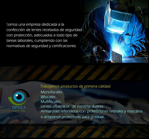 Imagen 3 de 3 de Anteojos Armazón Seguridad Recetado 3m + Cristales Policarbonato