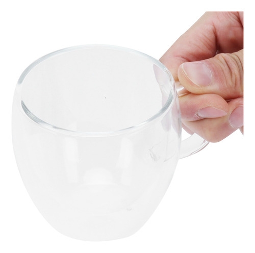 Taza De Vidrio Con Asa Transparente De Doble Pared Para Café
