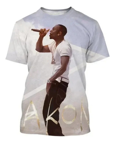 Camiseta De Hombre De Manga Corta Con Estampado 3d De Akon