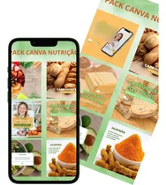 Comprar Pack Canva Nutrição Artes Editáveis Canva +200 Artes + Bônus