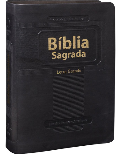 Bíblia Letra Grande Versão Ra Luxo Sbb Almeida Revista E Atualizada Preta