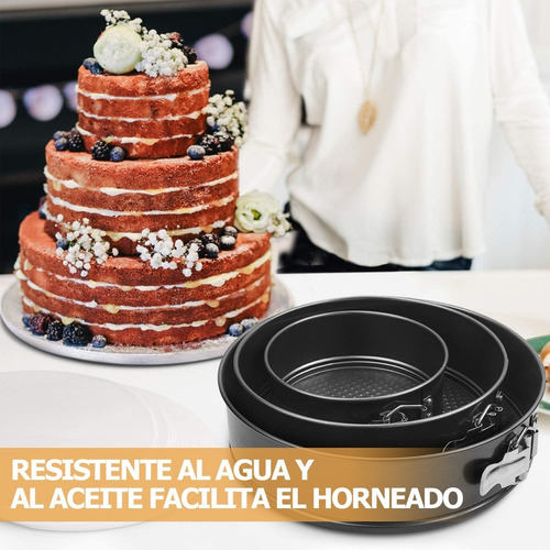 Imagen 5 de 7 de Moldes Pasteles Repostería Desmontables Para Tartas 3 Piezas
