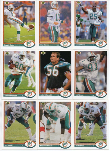 1991 Upper Deck Complete Set Dolphins + 4 Rookie Cards