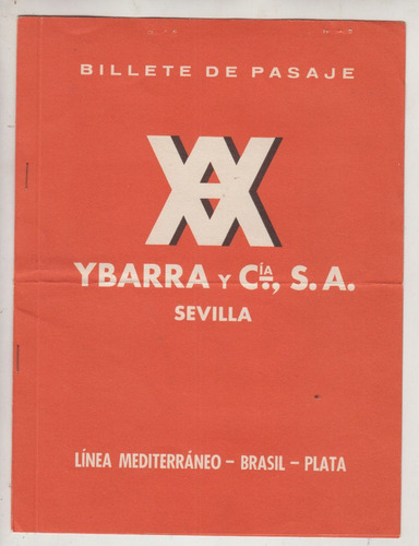 1960 Pasaje De Cruceros Ybarra Con Estampilla Uruguay Raro