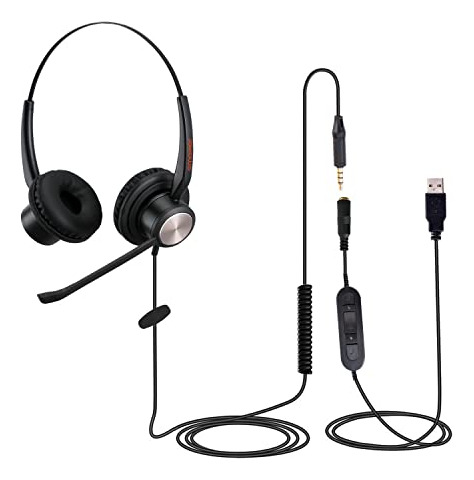 Auriculares Usb Con Micrófono Para Pc, Ligeros Y Con