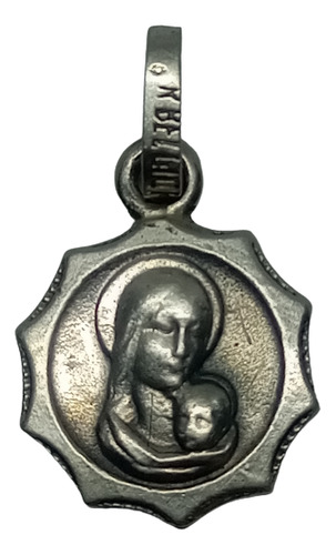 Dije Medalla Plata Belgiorno Original Virgen Y Niño Dios