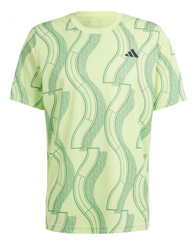 Camiseta adidas Club Tênis 3 Listras Verde Masculino