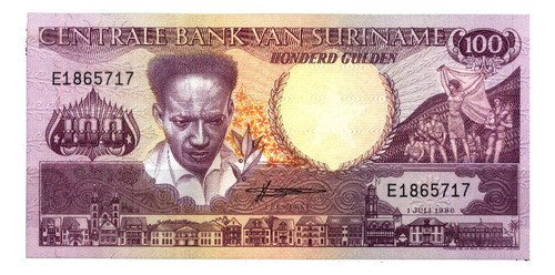 Suriname 100 Gulden Año 1988