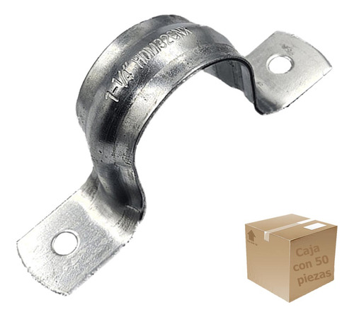 50 Pzs Abrazadera Tipo Omega Para Tubo 1 1/4 Pulgadas Acero