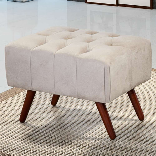 Puff Decorativo Com Pés De Madeira Triton Tca-130 - Perfan