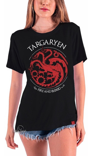 Camiseta Feminina Targaryen Game Of Thrones Fire And Blood