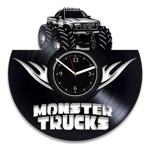 Clock Monster Trucks Reloj Con Disco De Vinilo Reloj De Para