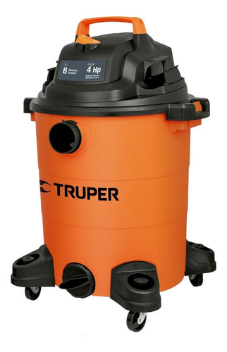 Aspiradora De tacho Truper ASPI-08 8 gal  naranja y negra 120V 60Hz