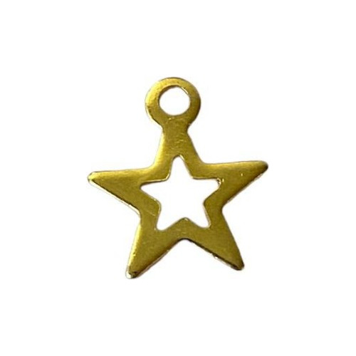 Mini Dije Estrella Acero Inoxidable Chapado En Oro