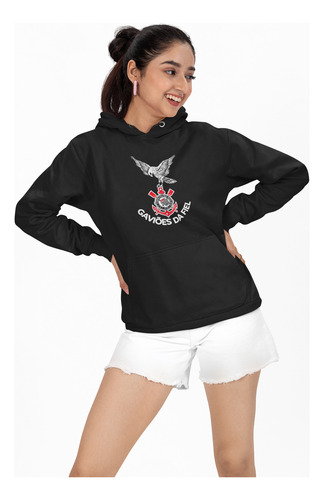 Conjunto Moletom Blusa De Frio E Camiseta Gaviões Da Fiel