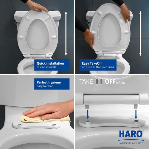 Asiento De Inodoro Alargado, Cierre Lento, Resistente H...